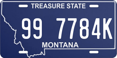 MT license plate 997784K