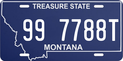 MT license plate 997788T