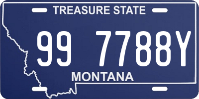 MT license plate 997788Y