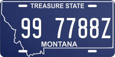 MT license plate 997788Z