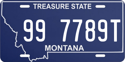 MT license plate 997789T