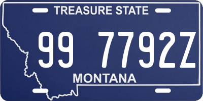 MT license plate 997792Z