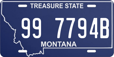 MT license plate 997794B