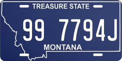 MT license plate 997794J