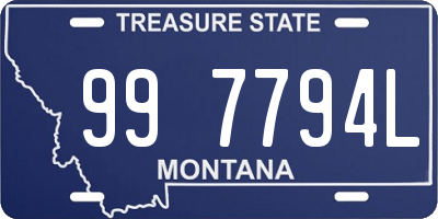 MT license plate 997794L