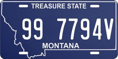 MT license plate 997794V