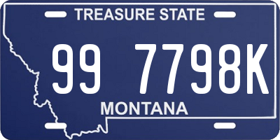 MT license plate 997798K