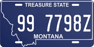 MT license plate 997798Z