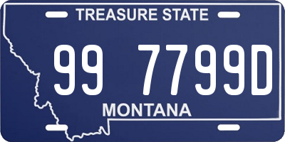 MT license plate 997799D