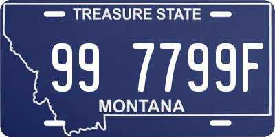 MT license plate 997799F