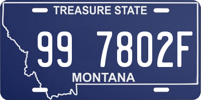 MT license plate 997802F