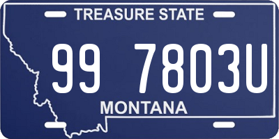 MT license plate 997803U