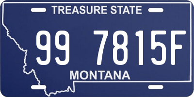 MT license plate 997815F