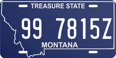 MT license plate 997815Z