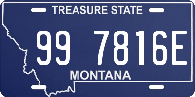 MT license plate 997816E