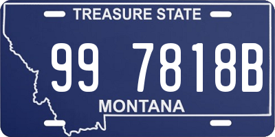 MT license plate 997818B