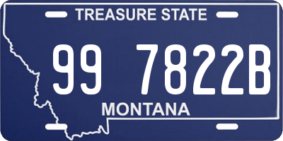 MT license plate 997822B