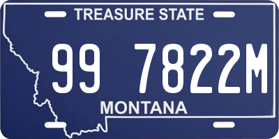 MT license plate 997822M