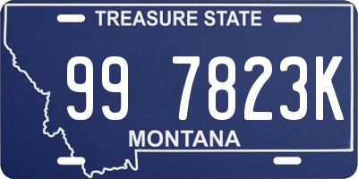 MT license plate 997823K