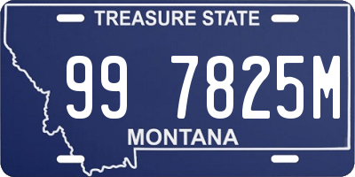 MT license plate 997825M