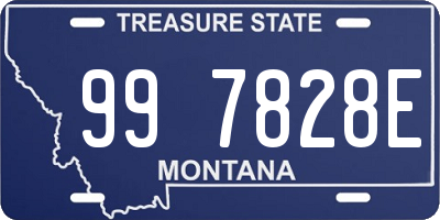 MT license plate 997828E