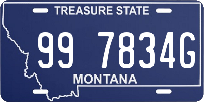 MT license plate 997834G