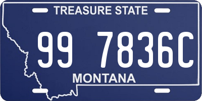 MT license plate 997836C