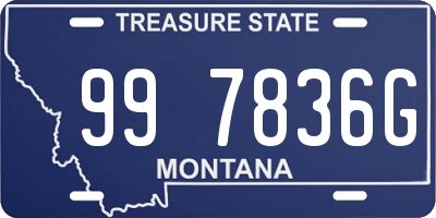 MT license plate 997836G