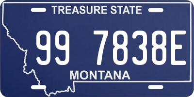 MT license plate 997838E