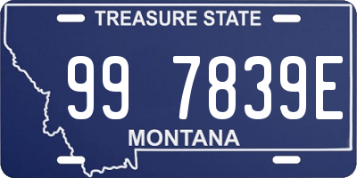 MT license plate 997839E