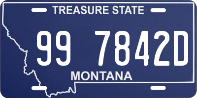 MT license plate 997842D