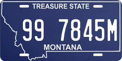 MT license plate 997845M