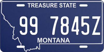 MT license plate 997845Z