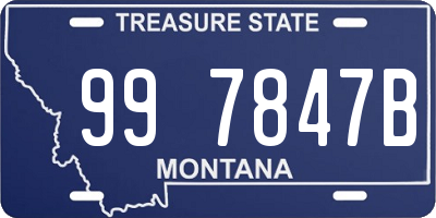 MT license plate 997847B