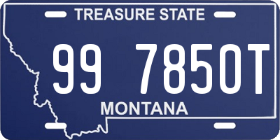 MT license plate 997850T