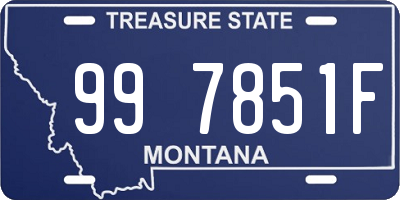 MT license plate 997851F