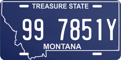 MT license plate 997851Y