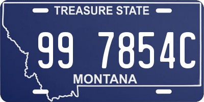 MT license plate 997854C