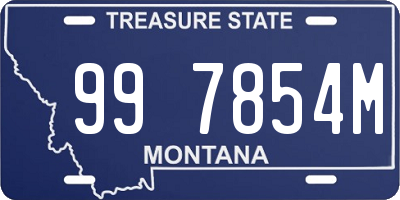 MT license plate 997854M