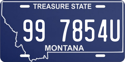 MT license plate 997854U