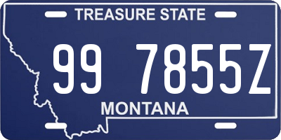 MT license plate 997855Z