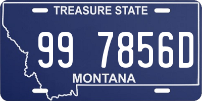 MT license plate 997856D