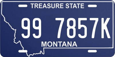 MT license plate 997857K