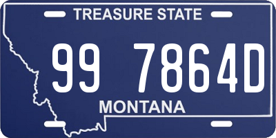 MT license plate 997864D