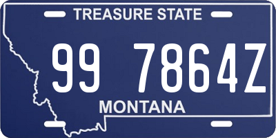 MT license plate 997864Z