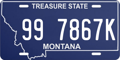 MT license plate 997867K