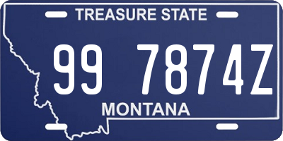 MT license plate 997874Z