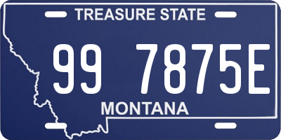 MT license plate 997875E