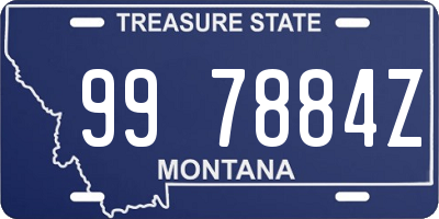 MT license plate 997884Z