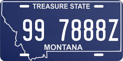 MT license plate 997888Z